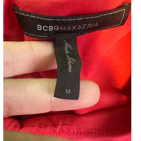 BCBGMAXAZRIA Red Drape Mini Dress size M - Picture 3 of 16